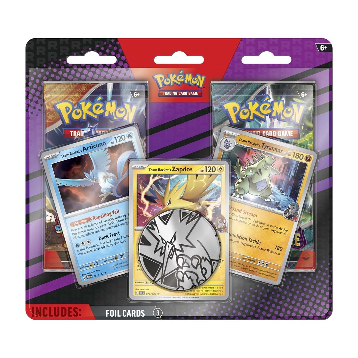 Pokémon Cards - Scarlet & Violet - 3 Team Rocket's Pokémon with 2 Booster Packs & Coin