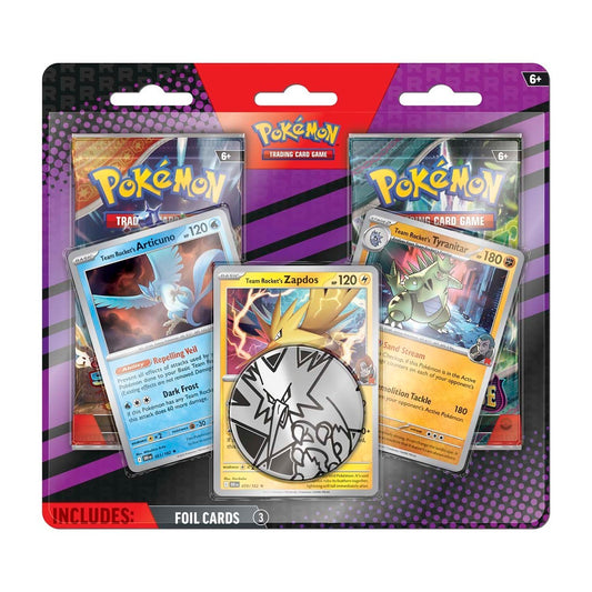 Pokémon Cards - Scarlet & Violet - 3 Team Rocket's Pokémon with 2 Booster Packs & Coin