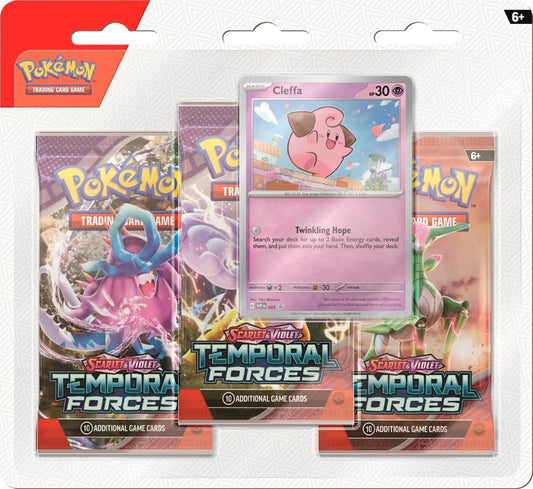 Pokémon Cards - Scarlet & Violet - Temporal Forces - 3 Pack Blister - Cleffa - (SV5)