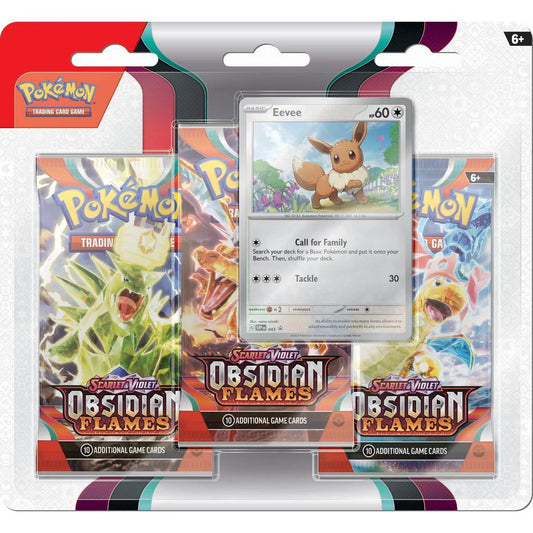 Pokémon Cards - Scarlet & Violet - Obsidian Flame - 3 Pack Blister - Eevee (SV3)