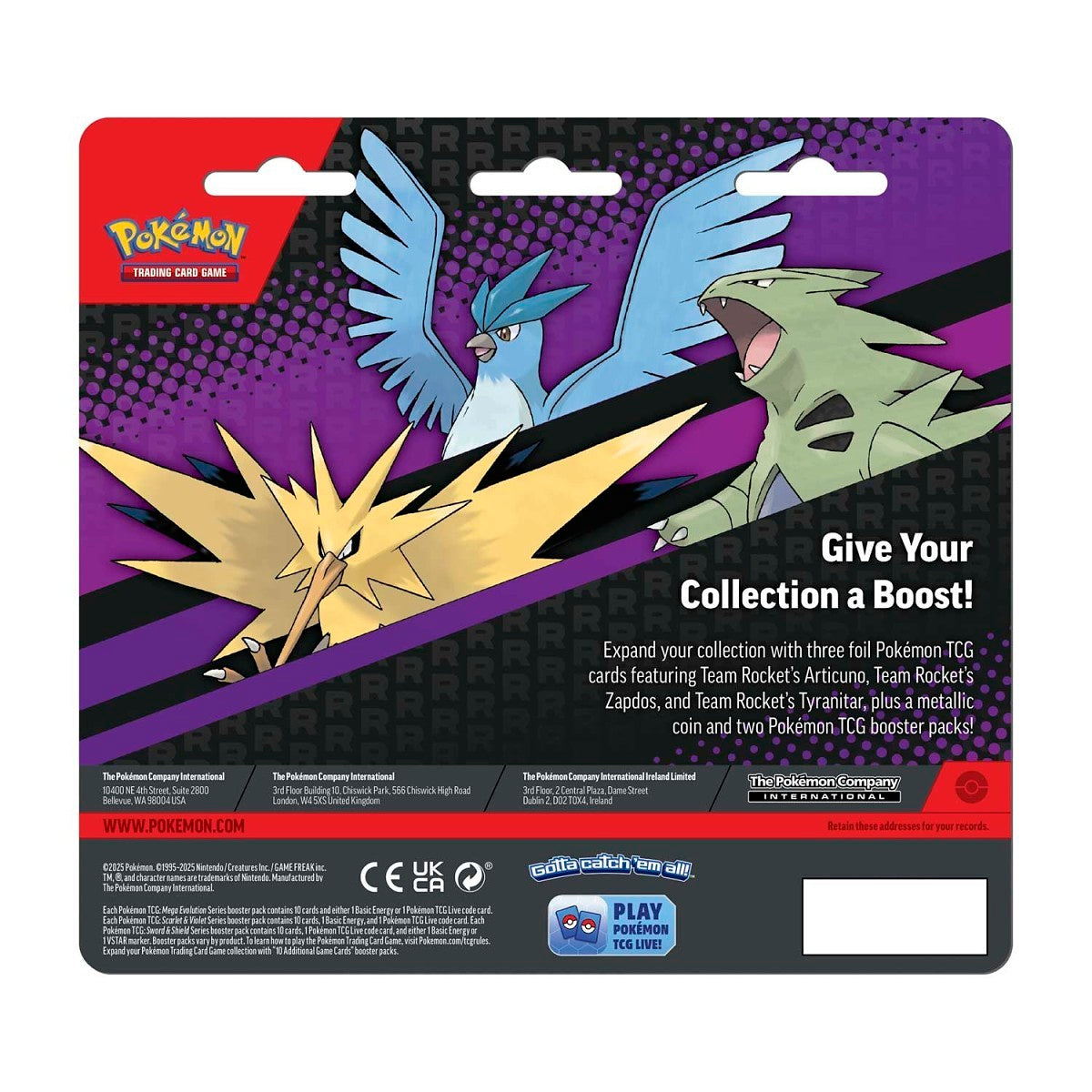 Pokémon Cards - Scarlet & Violet - 3 Team Rocket's Pokémon with 2 Booster Packs & Coin