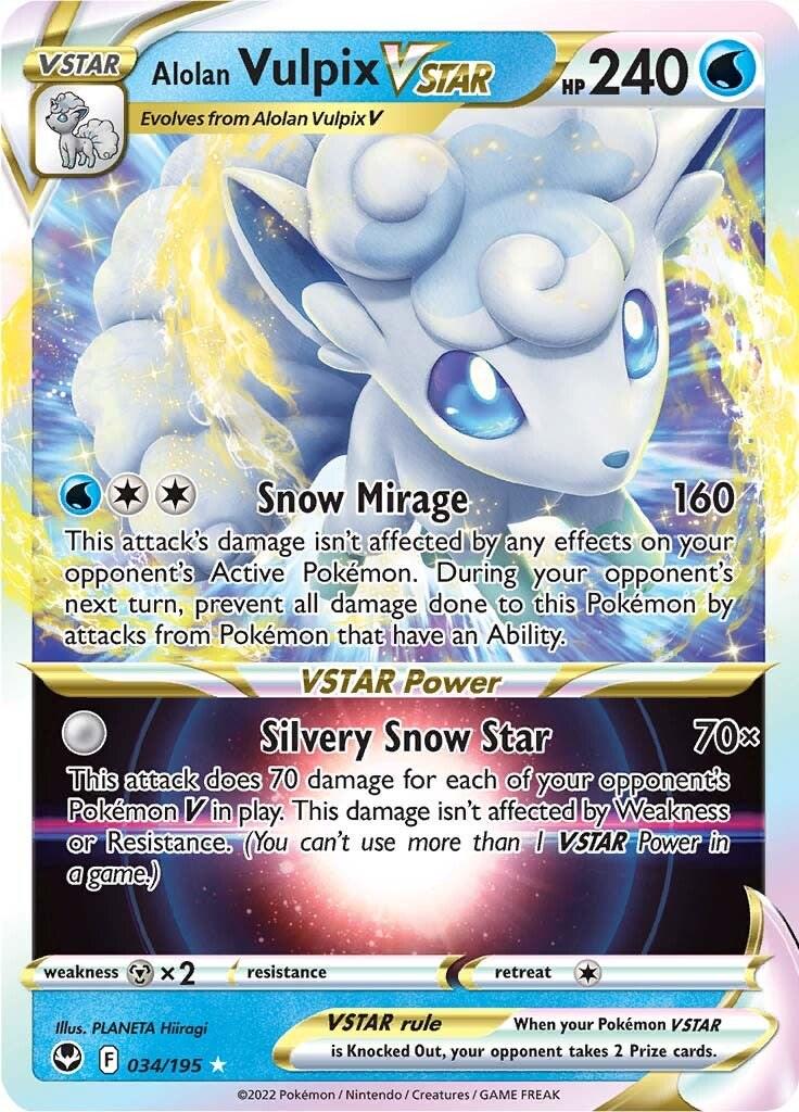 English Singles - 034/195 Alolan Vulpix VSTAR - Silver Tempest