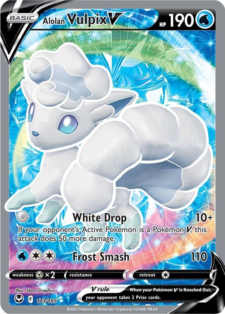 English Singles - 173/195 Alolan Vulpix V - Silver Tempest