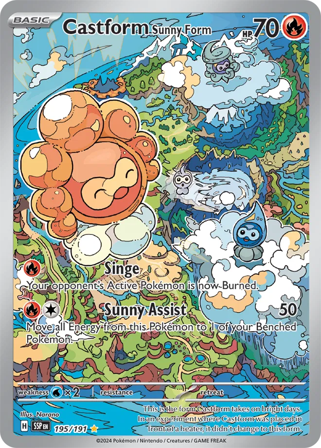 English Singles - 195/191 - Castform Sunny Form - Surging Sparks