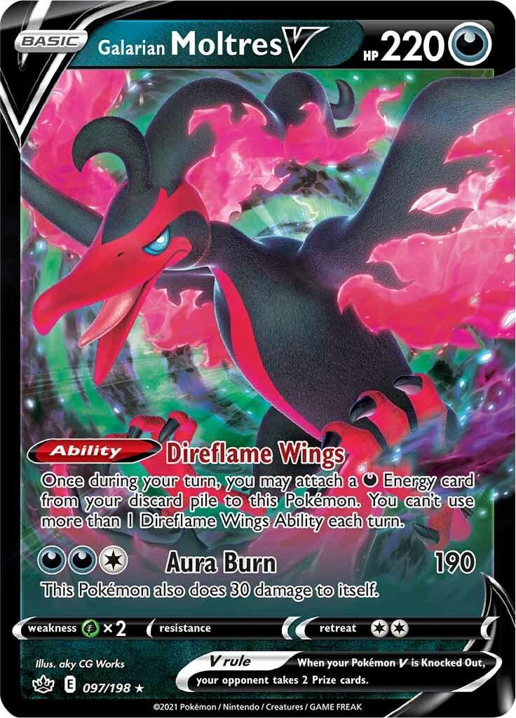 English Singles - 097/198 Galarian Moltres V - Chilling Reign