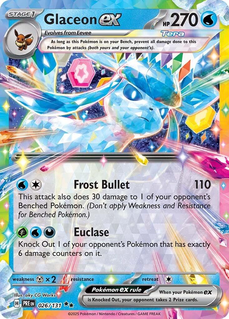 English Singles - 026/131 Glaceon ex - Prismatic Evolutions