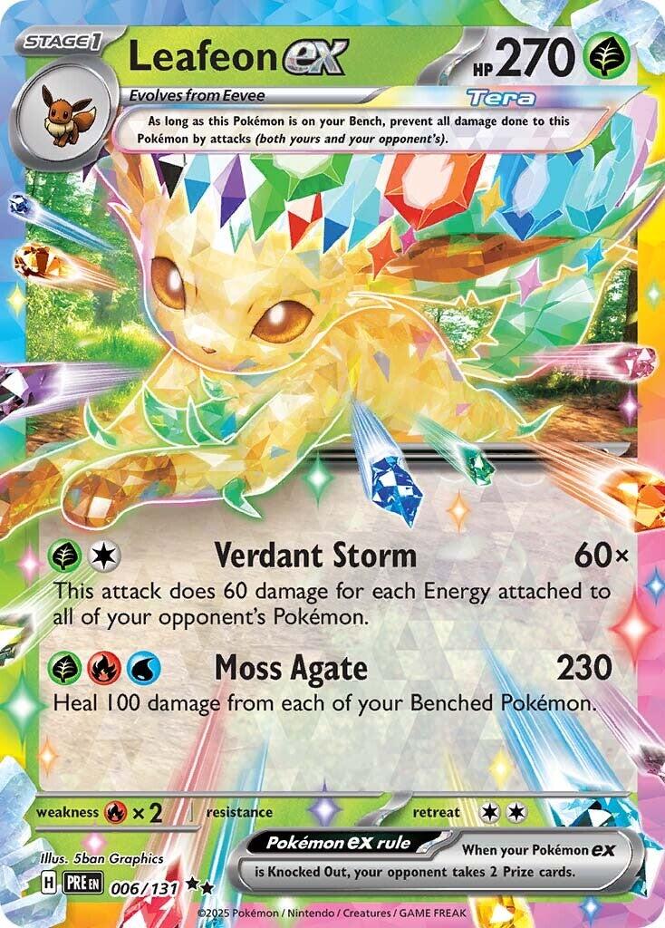 English Singles - 006/131 Leafeon ex - Prismatic Evolutions