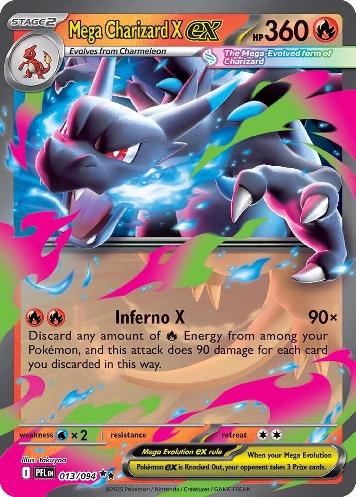 English Singles - 013/094 Mega Charizard X ex