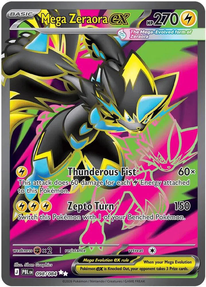 English Singles - 098/084 Mega Zeraora ex - Pitch Black