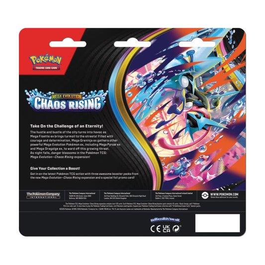 Pokémon Cards - Mega Evolution - Chaos Rising 3-Pack Blister (ME04) (EN) (PRE-ORDER)