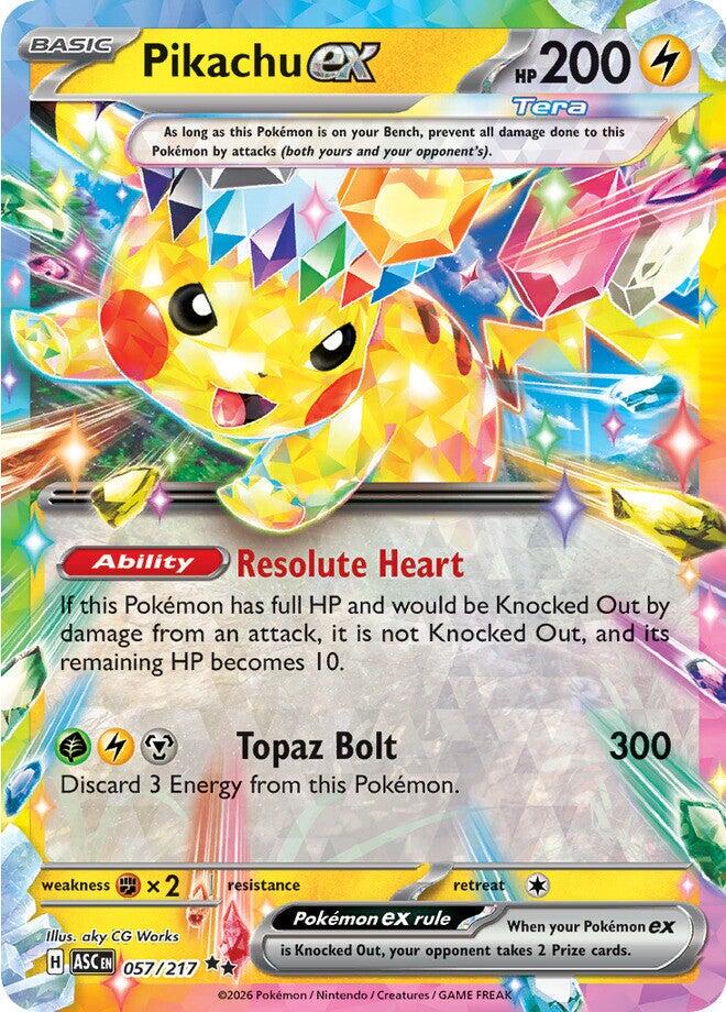 English Singles - 057/217 Pikachu EX - Ascended Heroes