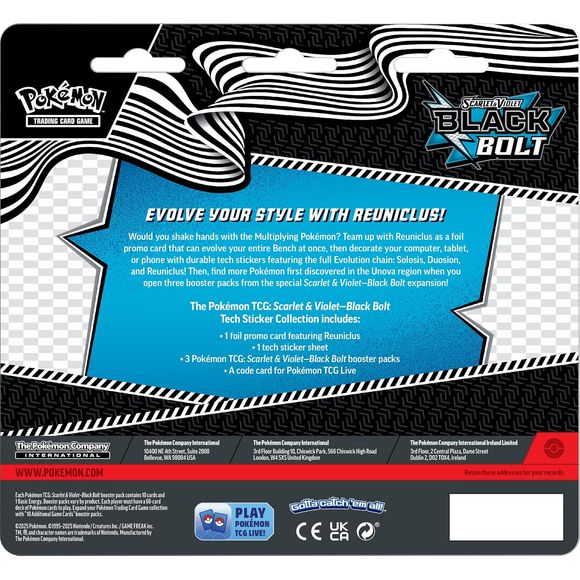 Pokémon Cards - Scarlet and Violet - Black Bolt - Tech Sticker Collection