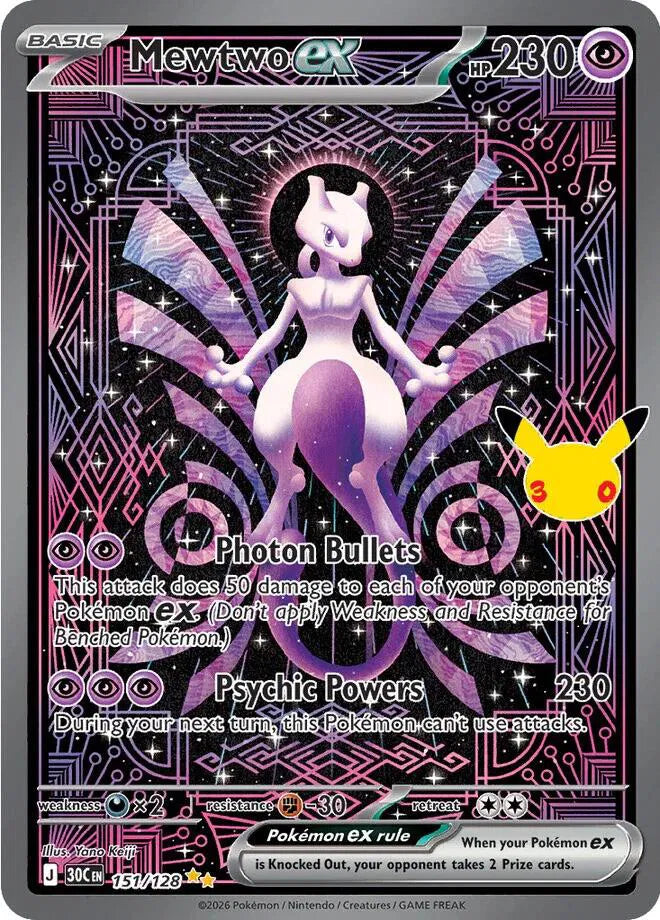 English Singles - 151/128 Mewtwo ex - 30th