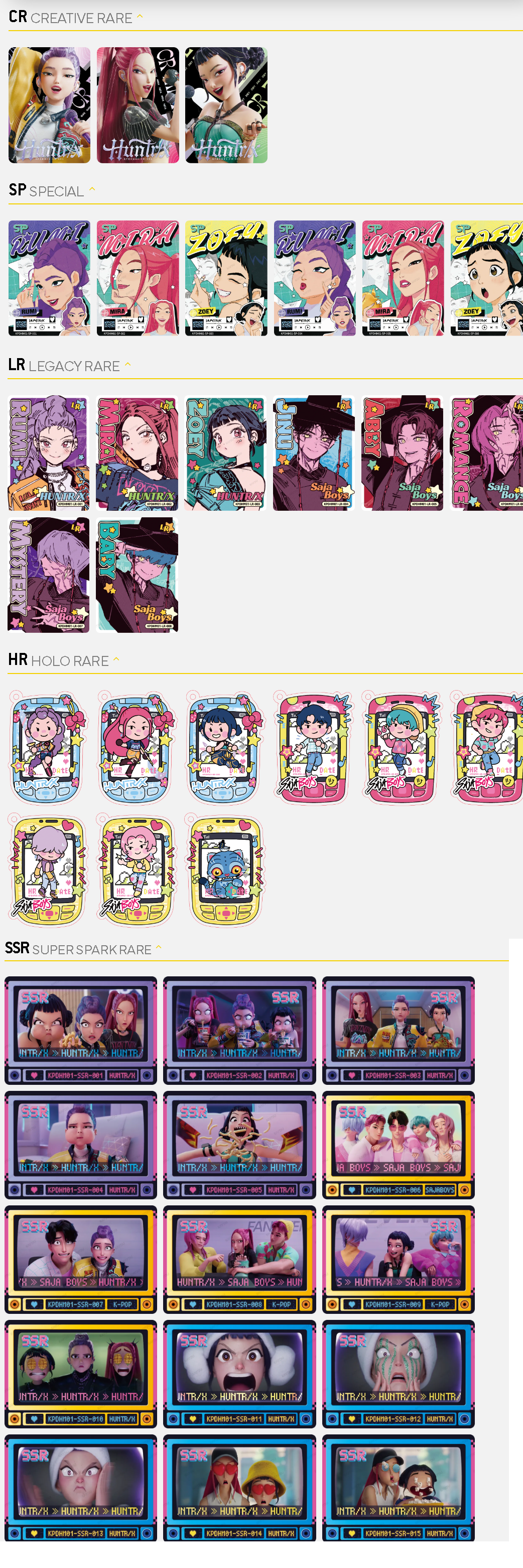 K-POP Demon Hunters TCG - World Tour Mini Cards