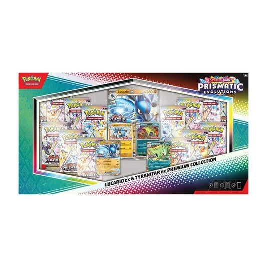 Pokémon Cards - Prismatic Evolutions Lucario Ex & Tyranitar Ex Premium Collection