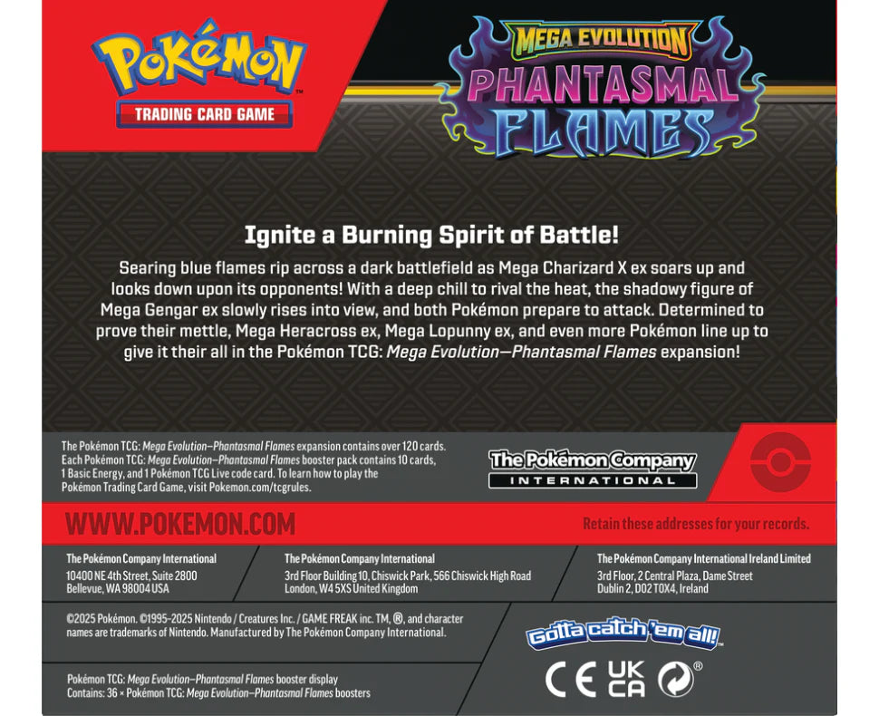 Pokémon Cards - Mega Evolution - Phantasmal Flames - Booster Box - (ME02) (EN)