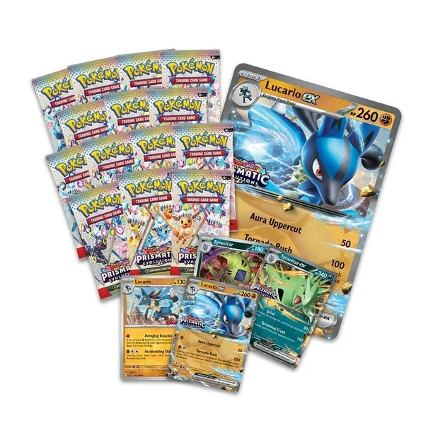 Pokémon Cards - Prismatic Evolutions Lucario Ex & Tyranitar Ex Premium Collection