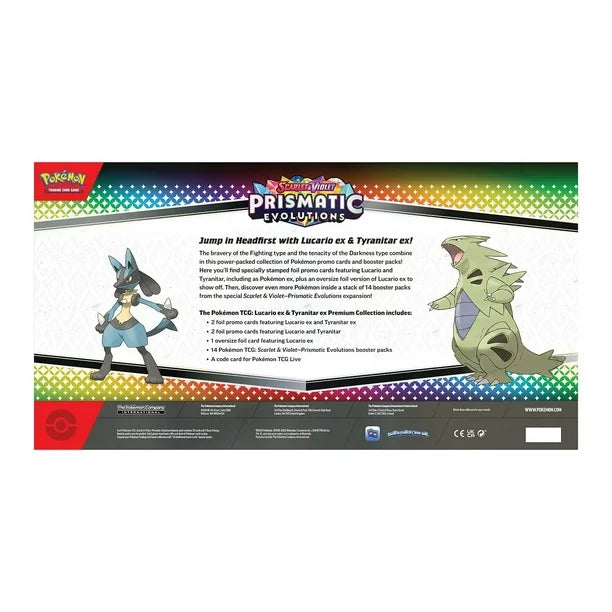 Pokémon Cards - Prismatic Evolutions Lucario Ex & Tyranitar Ex Premium Collection