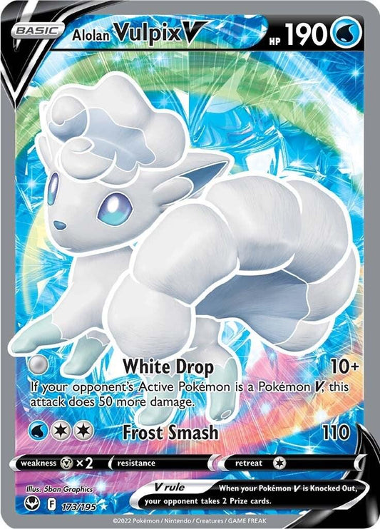 English Singles - 173/195 Alolan Vulpix V - Silver Tempest