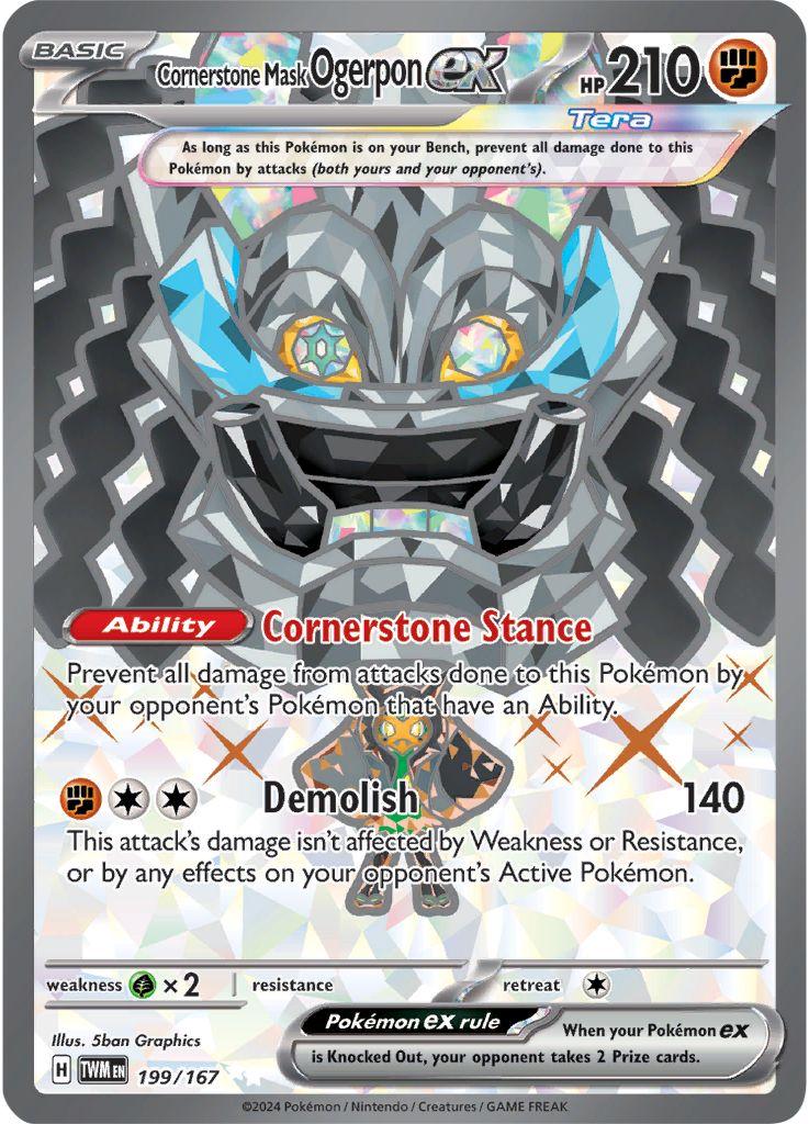 English Singles - 199/167 Cornerstone Mask Ogerpon EX - Twilight Masquerade