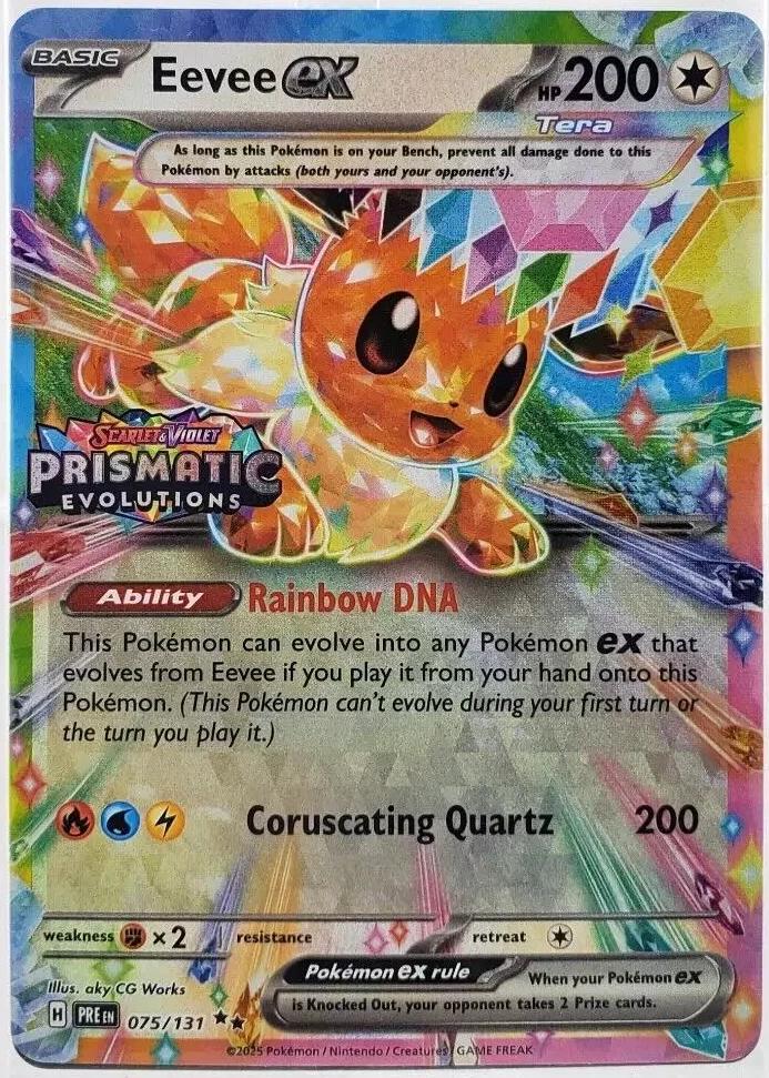 English Singles - 075/131 Eevee ex  [Stamped] - Prismatic Evolutions (PROMO)