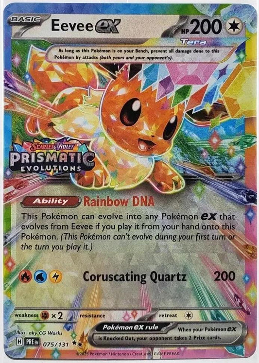English Singles - 075/131 Eevee ex  [Stamped] - Prismatic Evolutions (PROMO)