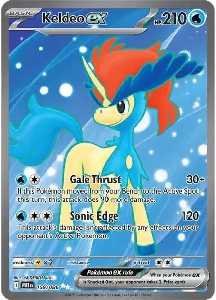 English Singles - 159/086 Keldeo ex - White Flare