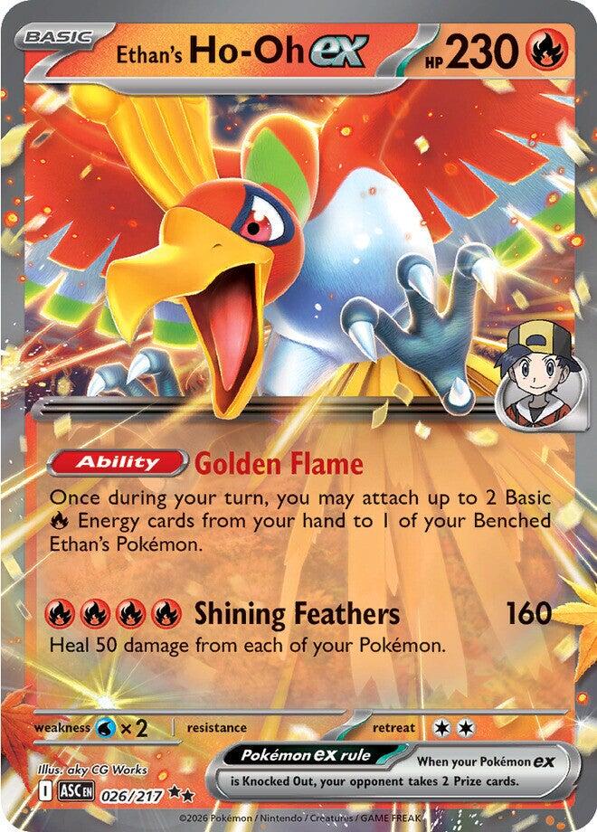 English Singles - 026/217 Ethan's Ho-Oh EX - Ascended Heroes