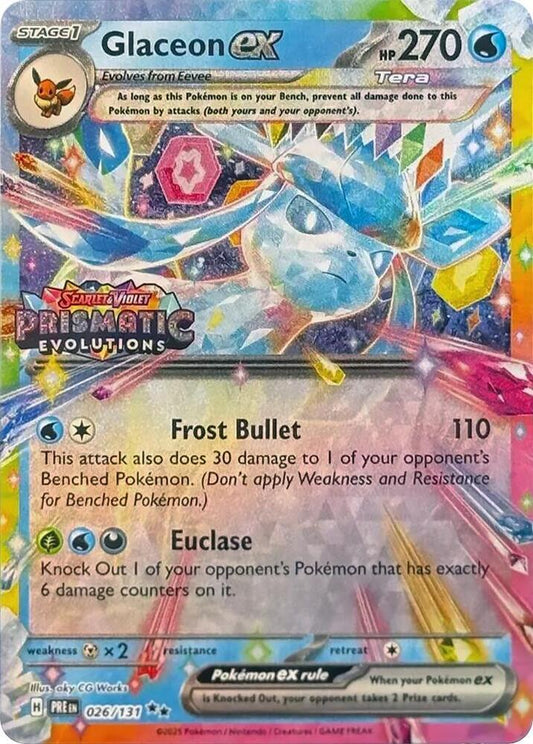English Singles - 026/131 Glaceon ex [Stamped] - Prismatic Evolutions (PROMO)
