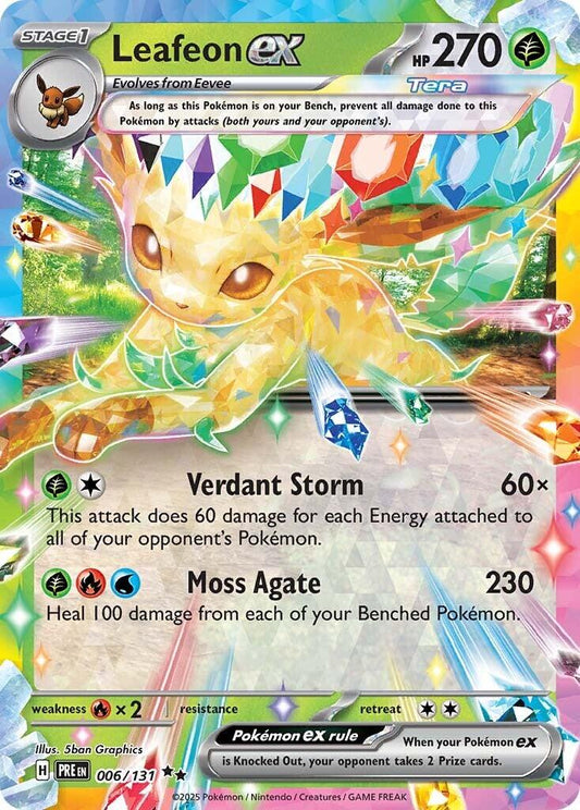 English Singles - 006/131 Leafeon ex - Prismatic Evolutions
