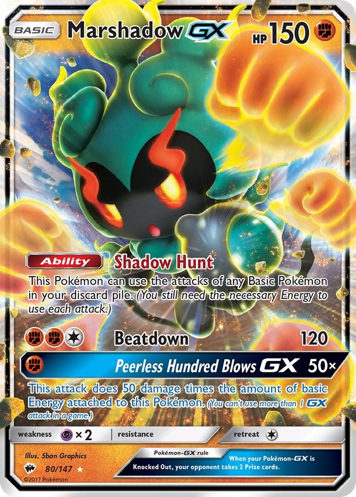 English Singles - 80/147 Marshadow GX - Burning Shadows