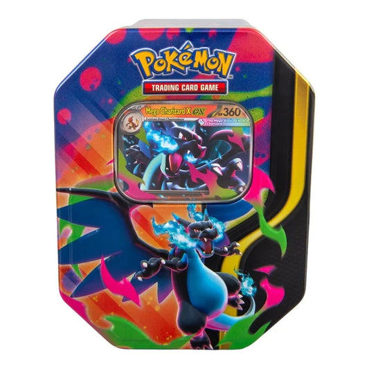 Pokémon Cards - Mega Evolution - Mega Charizard Tin - Mega Charizard X ex (EN)