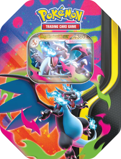 Pokémon Cards - Mega Evolution - Mega Charizard Tin - Mega Charizard X ex (EN)