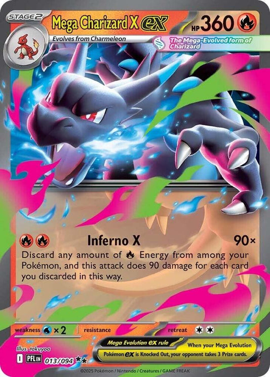 English Singles - 013/094 Mega Charizard X ex