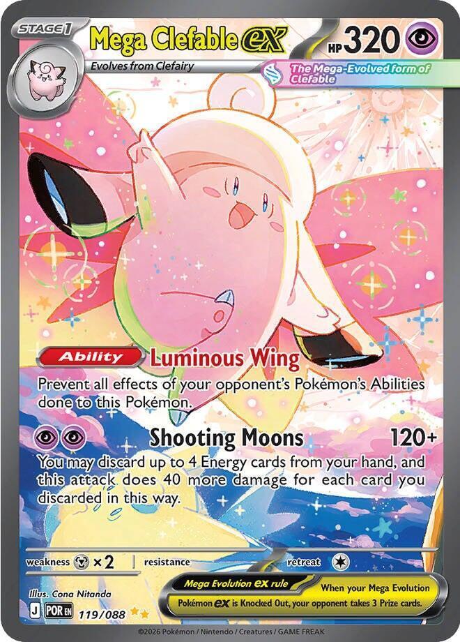 English Singles - 119/088 Mega Clefable ex - Perfect Order
