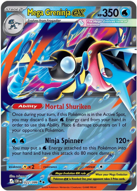 English Singles - 022/086 Mega Greninja ex - Chaos Rising