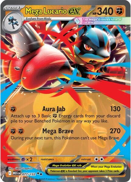 English Singles - 077/132 Mega Lucario ex - Mega Evolution