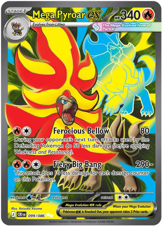 English Singles - 099/086 Mega Pyroar ex - Chaos Rising