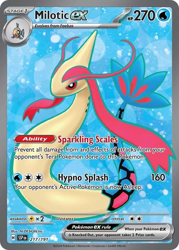 English Singles - 217/191 Milotic ex - Surging Sparks