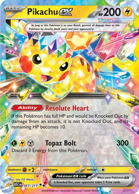 English Singles - 057/217 Pikachu EX - Ascended Heroes