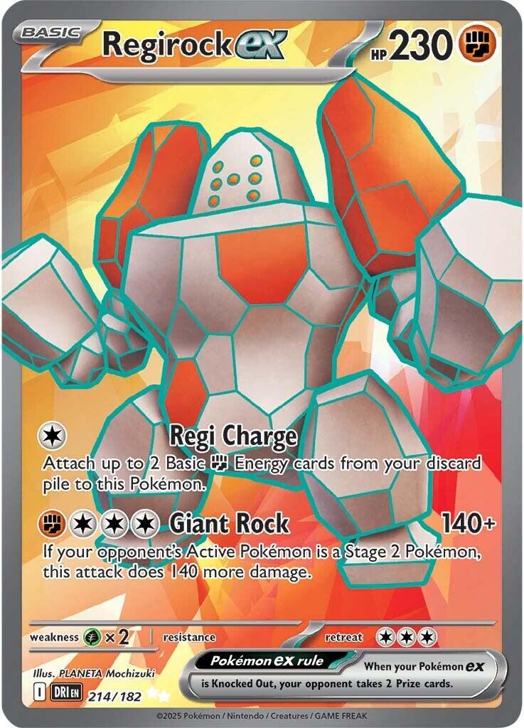 English Singles - 214/182 Regirock ex - Destined Rivals